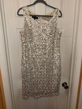 Sparkling Jones New York Sequin Tank Dress - White Size 12